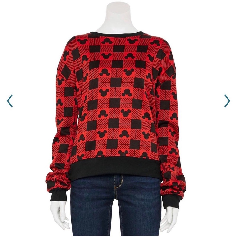 Red and Black Patterned Women's Sweater
